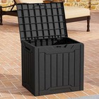 31 Gallon Outdoor Deck Box  Weatherproof Resin  Lockable  Patio   Garden Storage