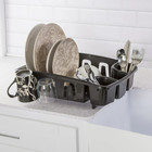 Sterilite Dish Drying Rack Black With Self-draining Base Kitchen Organizer