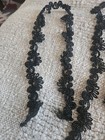 Victorian Antique Edging Dress Applique Pieces Jet Black Bead Trim Lot  3