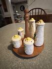 1978 Htf Sears Neil The Frog Vinegar   Oil Cruet Salad Set Salt Pepper Mustard