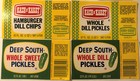 17 Different Vintage 1960 s Pickle Labels Colonial  Pickle Patch  Deep South Etc