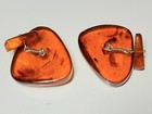 Vintage 1940s Honey Amber Polished Baroque Stone 17 1 2  Necklace   Cuff Links 