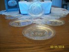International Silver Company 8 Piece Cake Set 12 5  Crystal Cake Plate 6 Plates