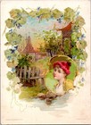 Lion Coffee Woolson Spice Picture Book Girl In Garden Victorian Trade Card