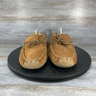 L l  Bean Kids Wicked Good Suede Leather Shearling Slippers Moccasins Size 3 