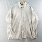 Luciano Viscenti Italia Mens 2xl Striped Long Sleeve Button Down Shirt Abstract