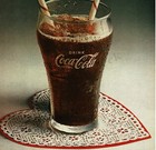 1969 Coca Cola Glass On Paper Lace Doily Heart Vintage Print Ad