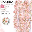 Artificial Cherry Blossom Garland Silk Sakura Vines Hanging For Wedding Decor