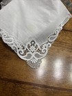 Handkerchief Wedding Exquisite Embroidered Off White French Lace Antique Bride
