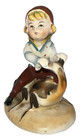 Vintage Pixie Elf Figurine On Scarab Beetle Occupied Japan 4 1 2  Tall