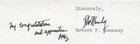 Robert F  Kennedy   Signed Letter As Attorney General Autographed Twice  Psa Dna