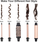 5 In 1 Curling Iron Set With Interchangeable Ceramic Barrels Dual Voltage Hair