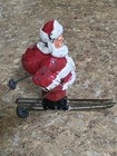 Vintage Barclay   Manoil Santa Claus On Skis Christmas Decor Figure Metal Lead