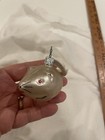 West Germany Adorable Blown Glass Ornament Mouse W  Faux Fur Tail And Red Eyes