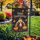 Happy Thanksgiving Turkey And Pumpkin Pie Garden Flag Double Sided 12x18 24x32