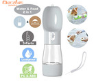 Portable Pet Dog Travel Water Bottle Food Feeder Dual Cup With Folding Bowls