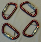 4 Cmc Rescue Protech Auto-lock Carabiners Red 300153 Trilock W  Keeper Pins Ex