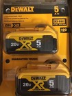 2pcs For Dewalt  20v Li-ion 5 0ah Rechargeable Batteries  Dcb205-2 New   