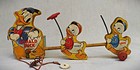 Vintage 1940s Disney Donald Duck   Nephews Pull Toy - As Is - Fisher Price  479