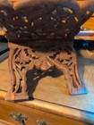 Vintage Hand Carved Wooden Folding Book Holder  Cookbook Stand  bible Display