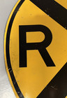 Vintage Authentic Railroad Crossing 36  Round Yellow Metal Sign