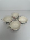 Vintage Pink   Charcoal Plaid Ceramic Coffee Tea Cups