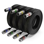 Xlr Cable 15ft 4 Packs -  Balanced Dmx Cable With 3-pin Xlr Male To Female Mi   