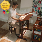 Vintage Wooden Drafting Table  35 5  X 23 5   Artist Drawing Table With Adjustab