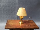 Vintage Brass Table Lamp For Miniature Dollhouse 