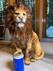 Antique Vintage Extra Large Huge Massive Ceramic Pottery Lion Big Cat Tiger