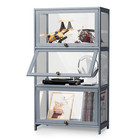 41 7  Acrylic Display Case Clear Multifunctional Showcase W flip Up Door   3 Tiers