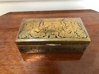 Antique Vintage Ornate Embossed Brass Trinket Jewelry Box Casket Holder