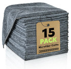 Microfiber Cleaning Cloths Bulk-15 Pack  Gray Microfiber Towels For Cars  Ultra