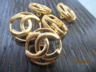 Chanel 5 Nice Gold Tone Metal    Button Cc Logo 18mm Lot Five