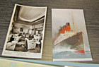 Vintage Cunard Line Cruise Ship Rms Mauretania 11 Postcard Lot Rppc Interior