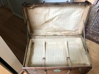 Antique Curved Chest   Canvas Steamer Trunk   Treasure Chest   Rustic Storage