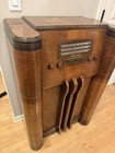 1940 Farnsworth Am sw 3-band Radio Ac-91 Wood W   bilt-in Antenna 