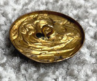 Medium Brass Antique Woman W rose  Art Nouveau Button  14a