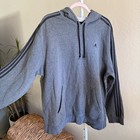 Adidas Gray Pullover Hoodie Men s Size Xl Three Stripes Logo Sweatshirt Athletic