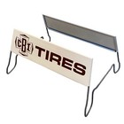 Vtg Cbi Tire Stand Display Wire Rack Double Sided Sign Gas Oil Advertising Shop