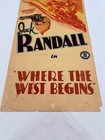 1938 Where The West Begins Original 14x36    Movie Poster Jack Randall Western