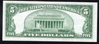 1953  5 Silver Certificate  Five Dollar Bill Au Fr 1655  0046