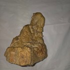 Vintage Hand Carved Stone Mountain Goats Rams Sculpture Rock Base 6 5  Tall