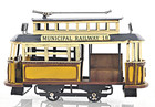 Trolley Streetcar Municipal Railway Cable Car Metal Scale Model 10 5  Decor New