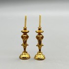 Eugene Kupjack Artisan Pair 2 Gold Cupid Candlesticks  360 Miniature Dollhouse