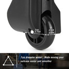 Luggage Replacement Wheels 2 Pcs Luggage Rear Wheels Suitcase Repair Kit Black z
