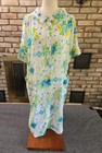 Vtg 70s Mod Flower Power Button Front Duster Housecoat Womans Sz Med Cottagecore