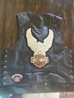 Vintage Black Leather  Harley Davidson Motorcycle Vest
