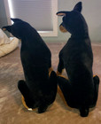 Two 22  Primo Classic Collection Doberman Plush Stuffed Toys Vtg Life-like