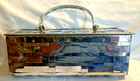 Vintage Silver Metal Basketweave Woven Handbag Purse 50s